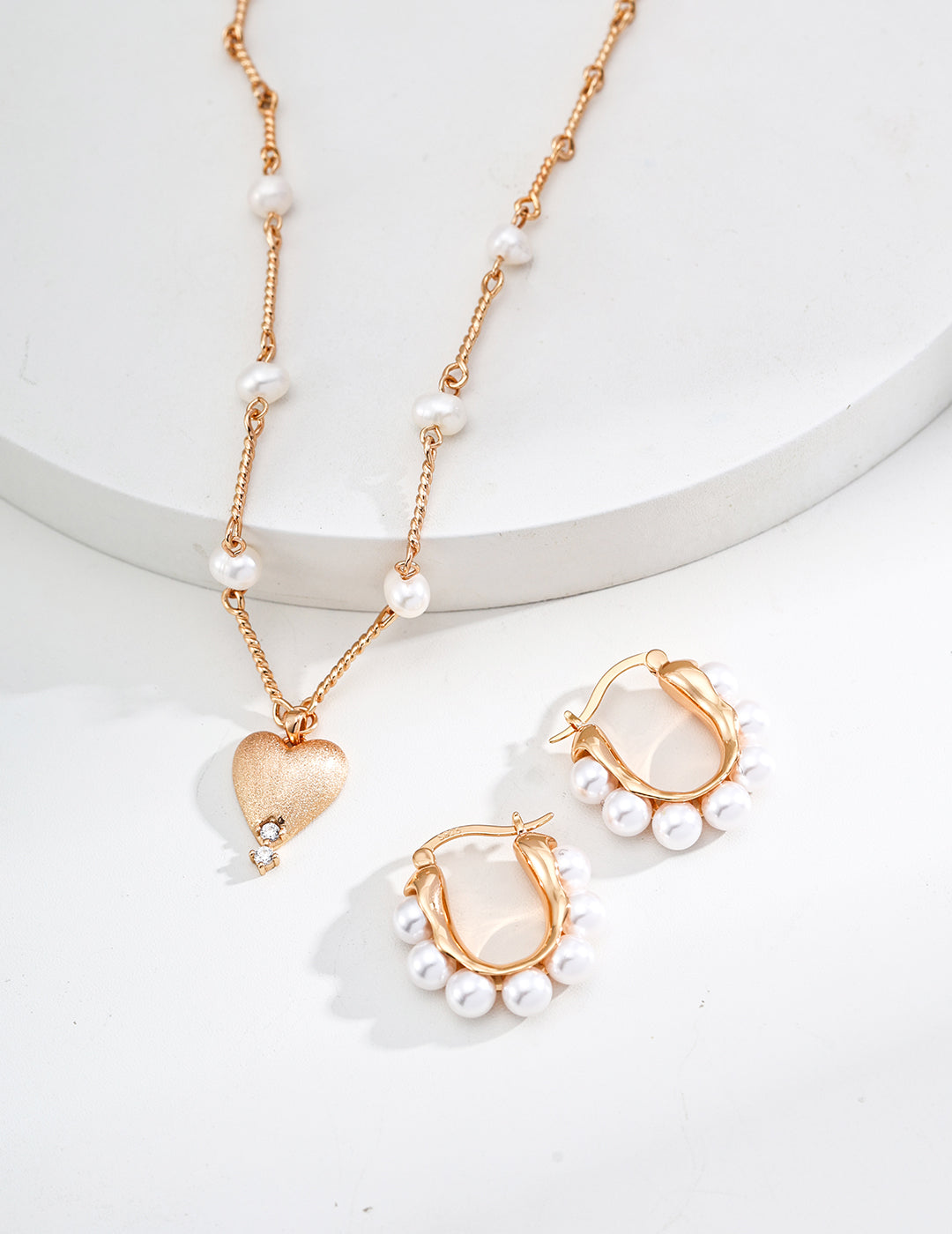 S925 Silver Minimalist Natural Pearl Matte Pendant Necklace with Zircon Inlay