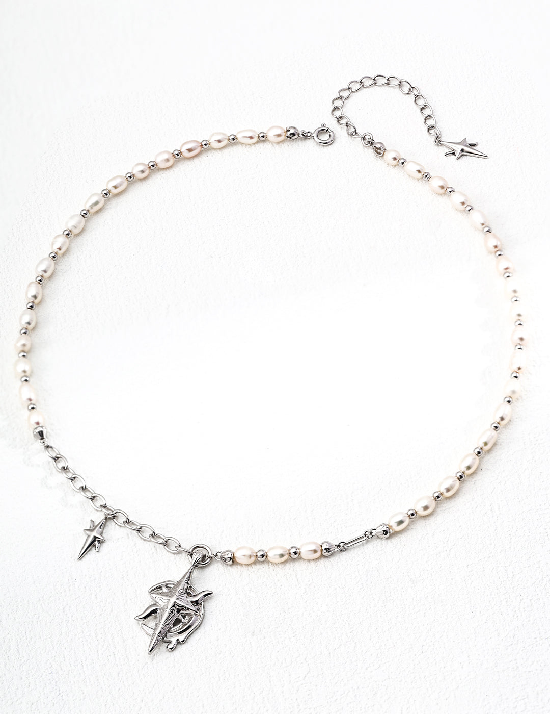 S925 Silver Retro - Style Natural Pearl Necklace with Design Sense