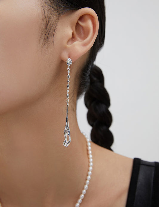 Pure Silver Baroque Pearl Style AB Earrings