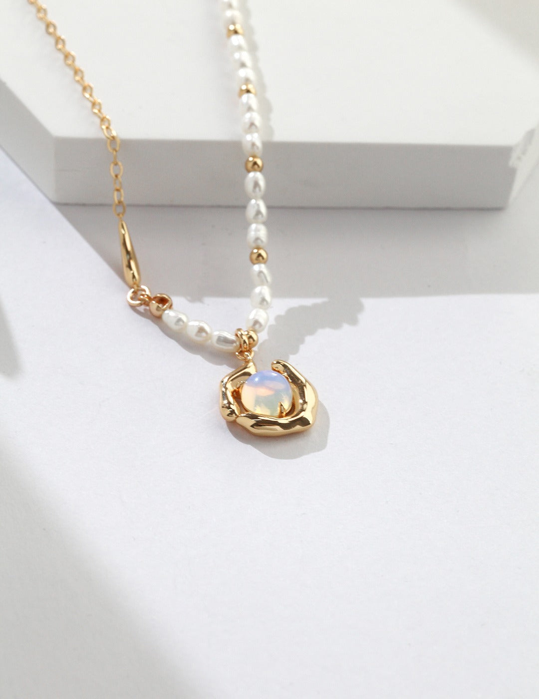 Pure Silver Opal Necklace