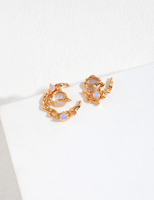 Pure Silver AB-Style Earrings