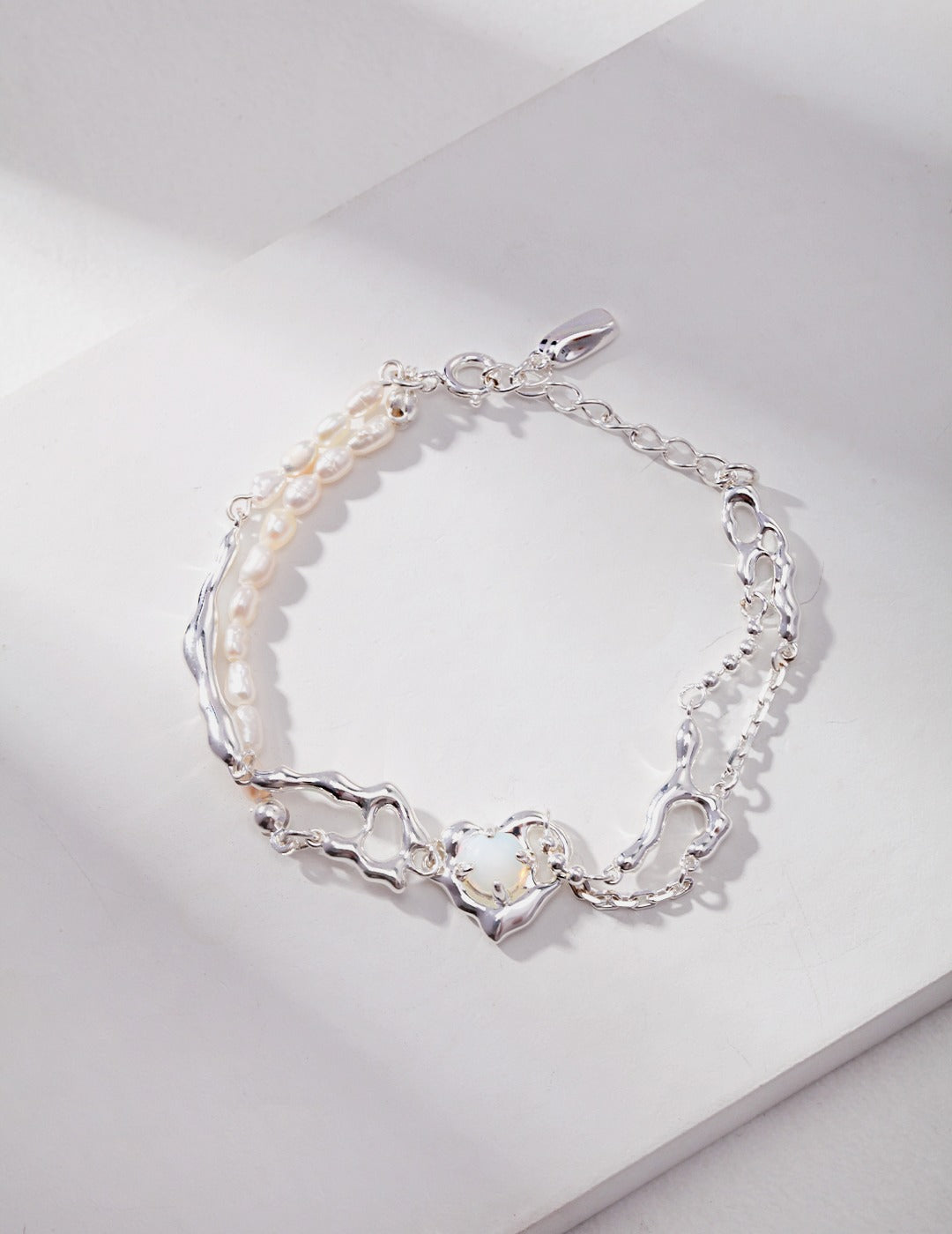 Pure Silver Opal Pearl Bracelet