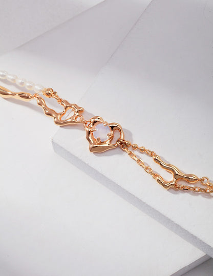 Pure Silver Opal Pearl Bracelet