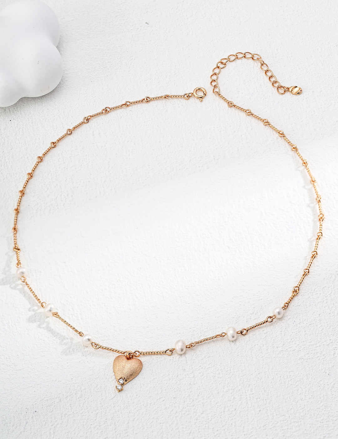 S925 Silver Minimalist Natural Pearl Matte Pendant Necklace with Zircon Inlay