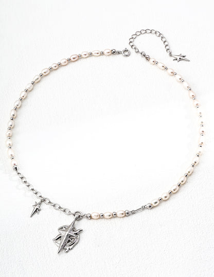 S925 Silver Retro - Style Natural Pearl Necklace with Design Sense