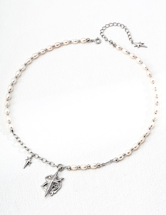 S925 Silver Retro - Style Natural Pearl Necklace with Design Sense
