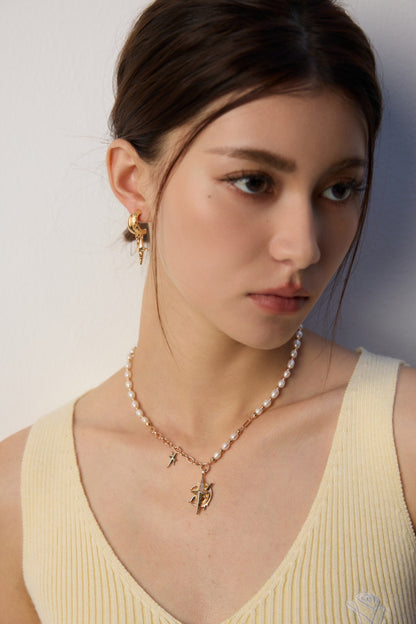S925 Silver Retro - Style Natural Pearl Necklace with Design Sense