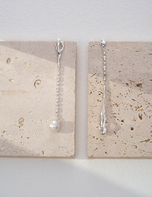 Pure Silver Baroque Pearl Style AB Earrings