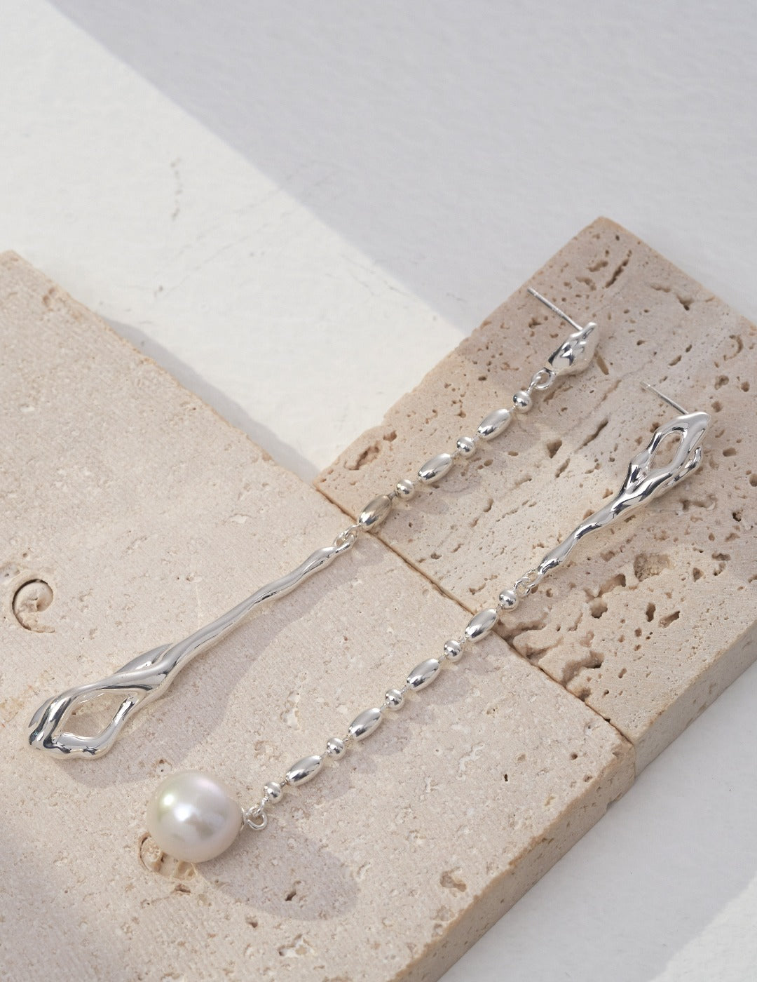 Pure Silver Baroque Pearl Style AB Earrings