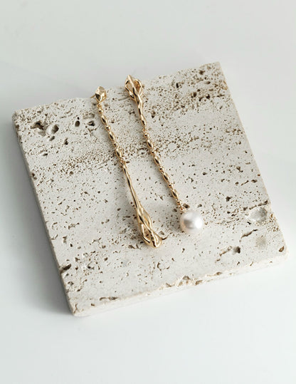 Pure Silver Baroque Pearl Style AB Earrings