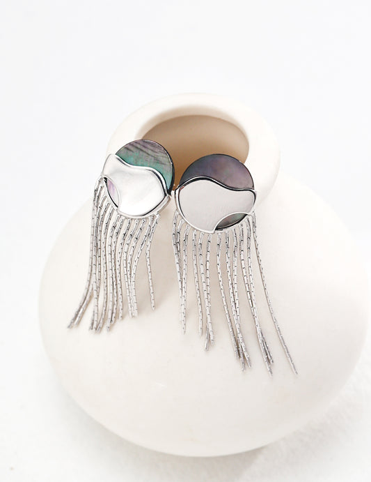 Simple Shell Earrings in Solid Silver
