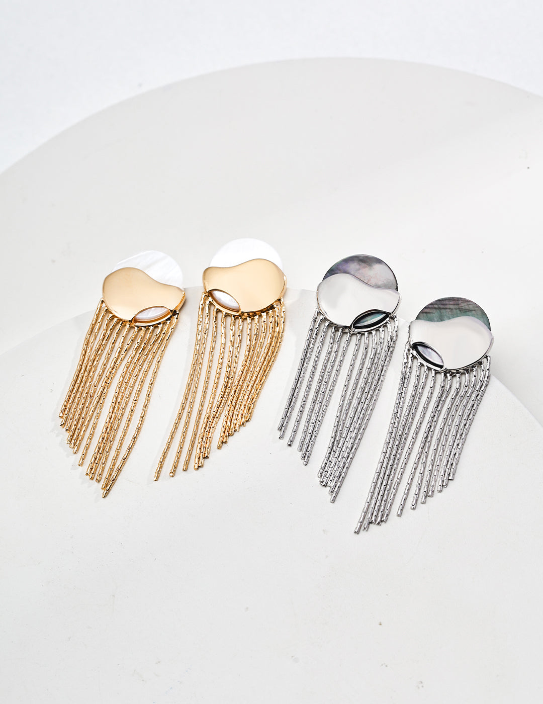 Simple Shell Earrings in Solid Silver