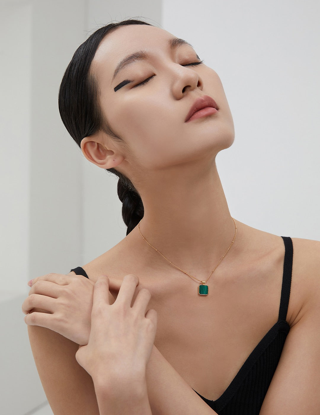 Pure Silver Malachite Necklace