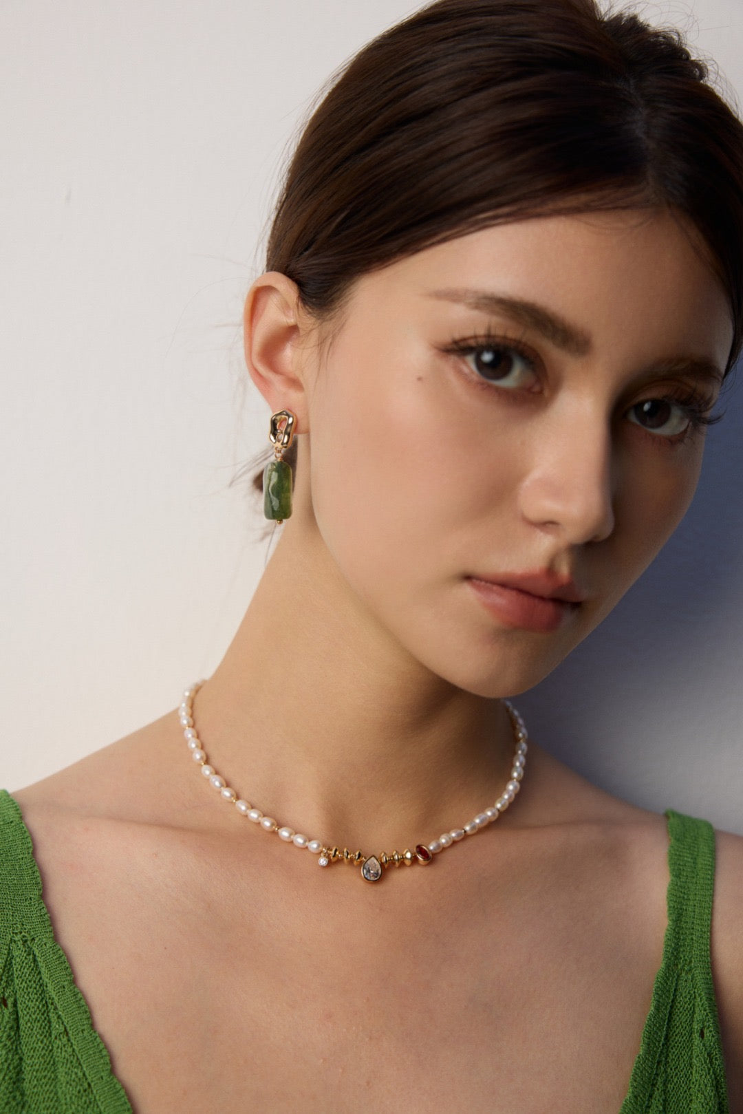 S925 Silver Retro-style Necklace with Natural Pearls and Zircons