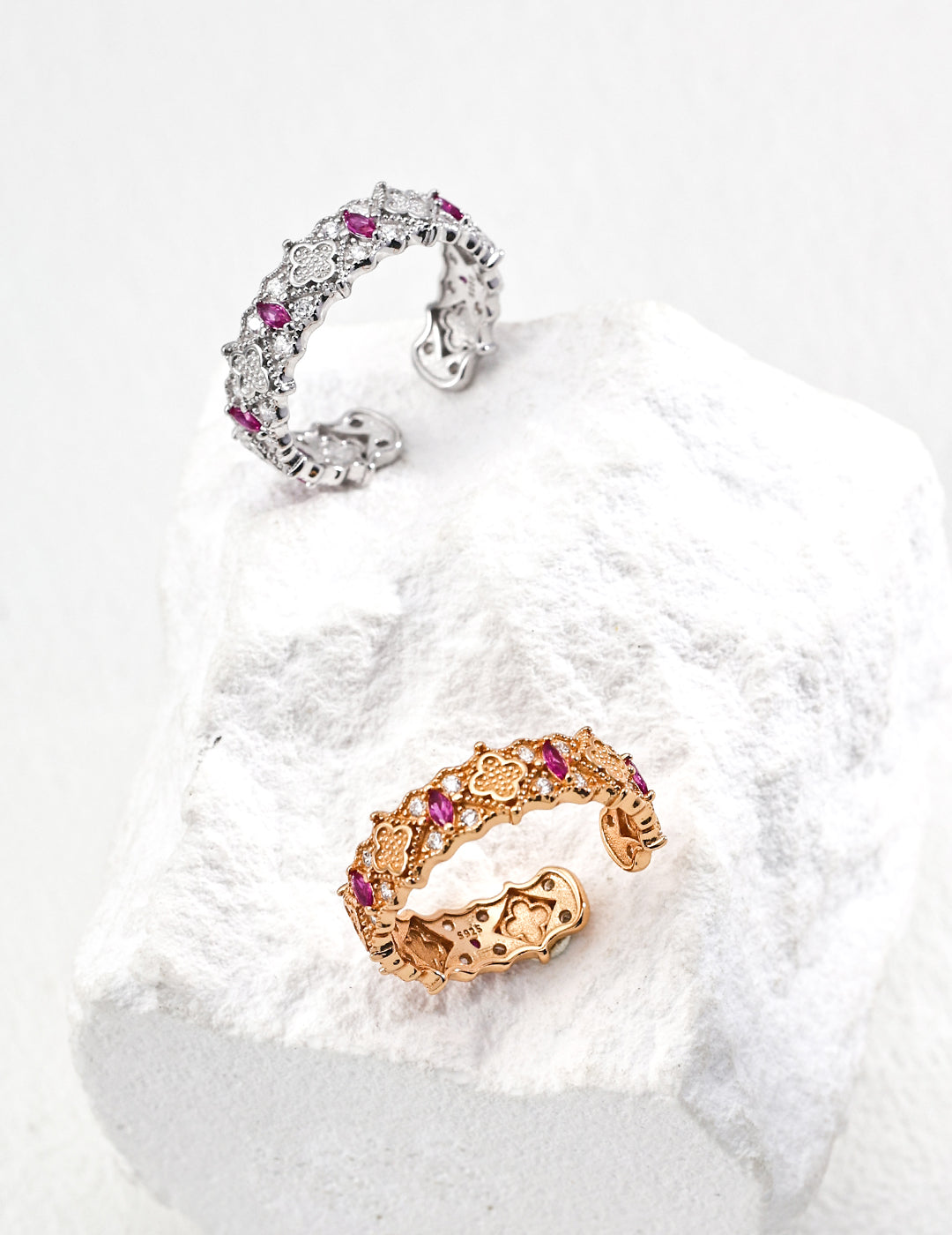 S925 FourLeaf Secret Language Ring
